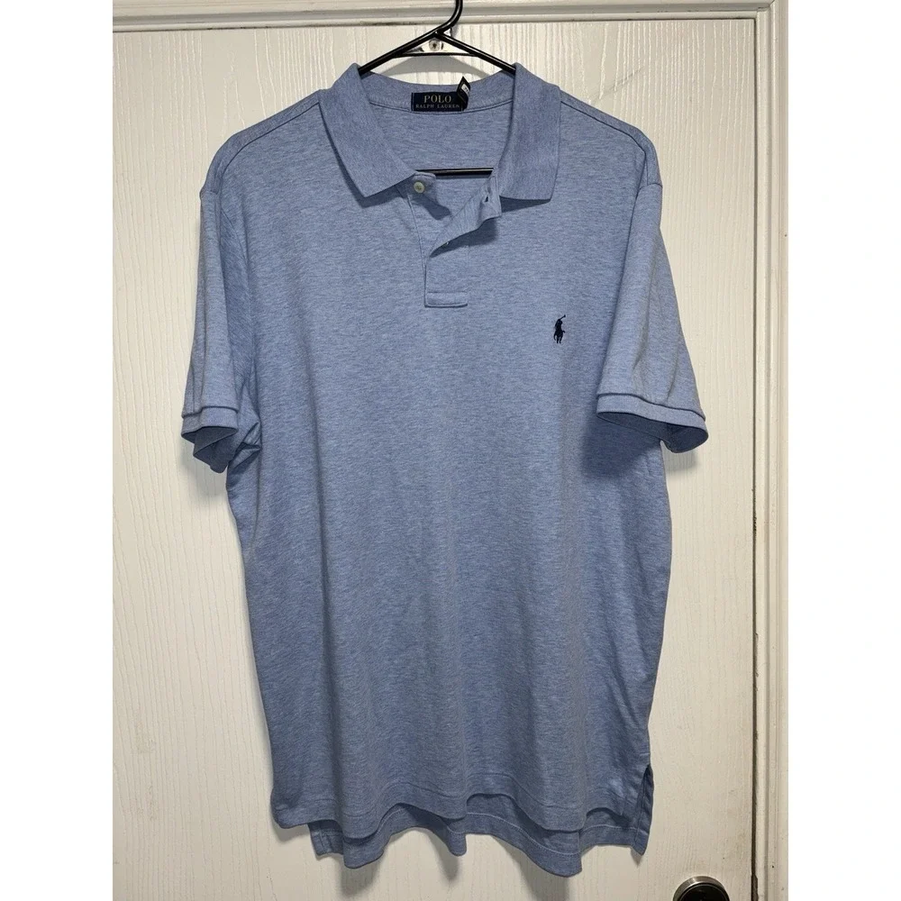 Polo‎ Ralph Lauren Shirt Mens XL Blue Pony Pique Mesh Short Sleeve